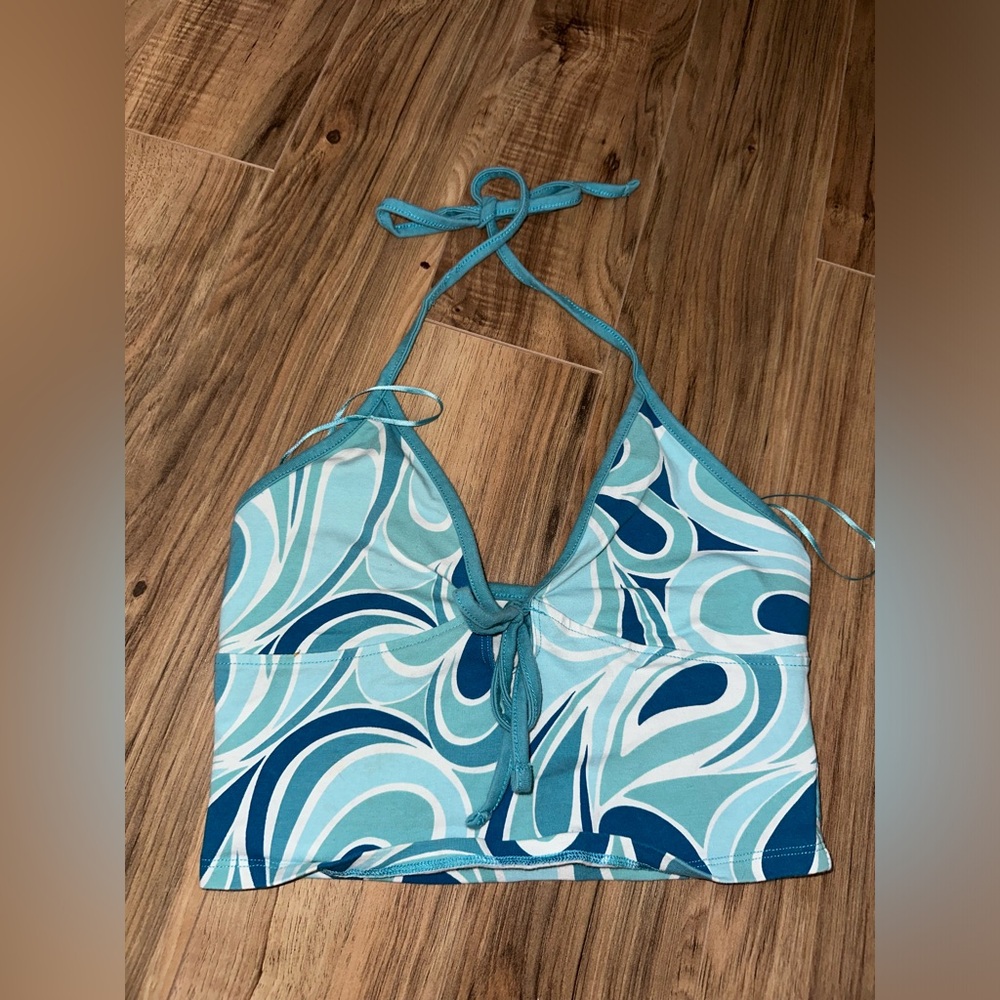 Blue Swirl Halter Top